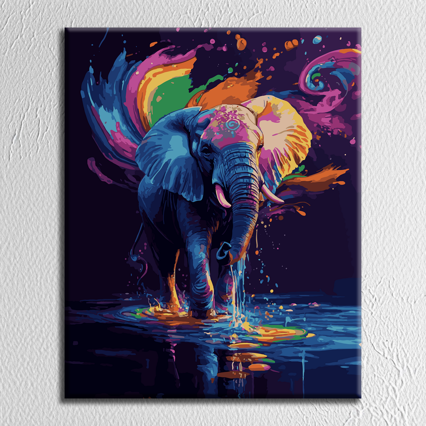 Fullcolor Elephant. Paint by numbers kit. Premium quality KitArt