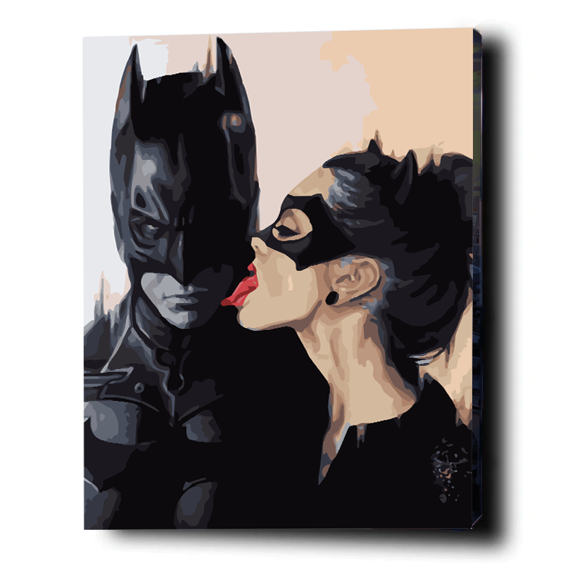 Batman & Catwoman. Paint by numbers kit. Premium quality KitArt