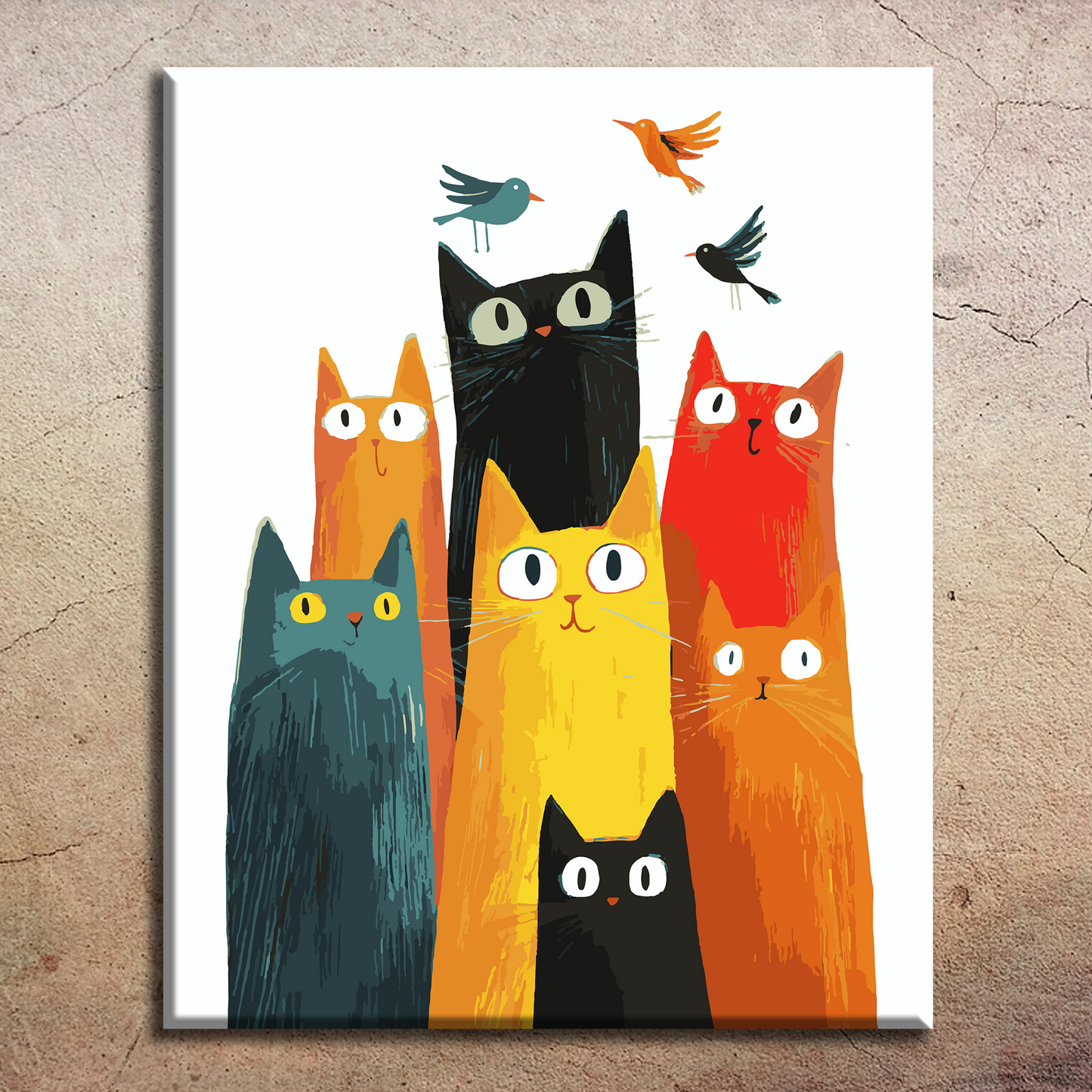 Colors Cats. Paint by numbers kit. Premium quality KitArt