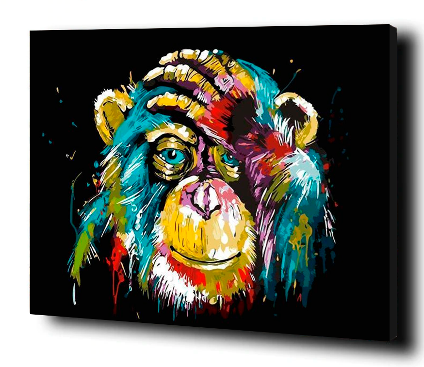 Color Monkey. Paint by numbers kit. Premium quality KitArt