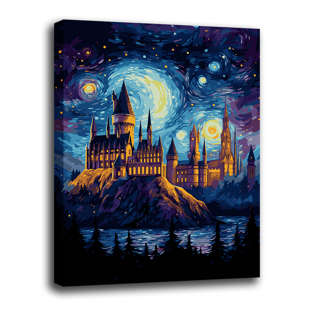 Starry Castle. Paint by numbers kit. Premium quality KitArt
