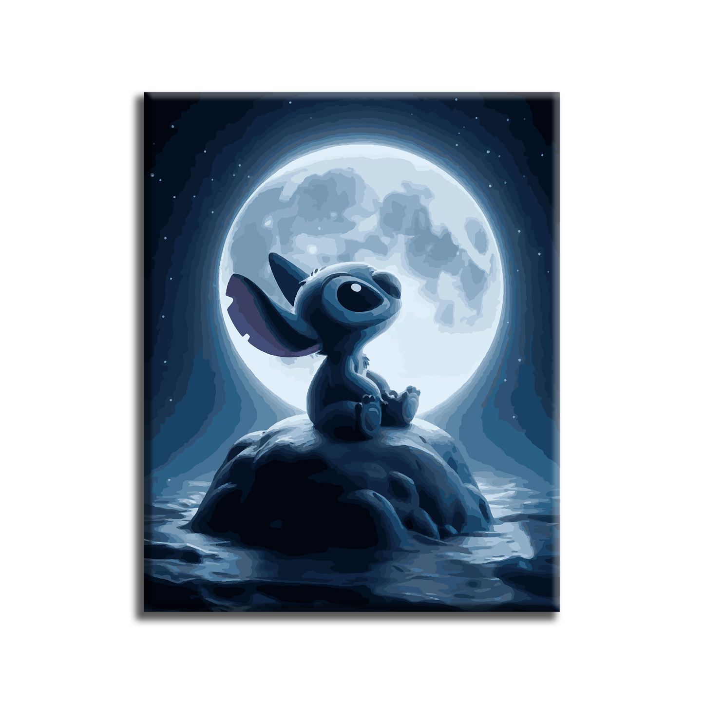 Stitch with moon. Paint by numbers kit. Premium quality KitArt