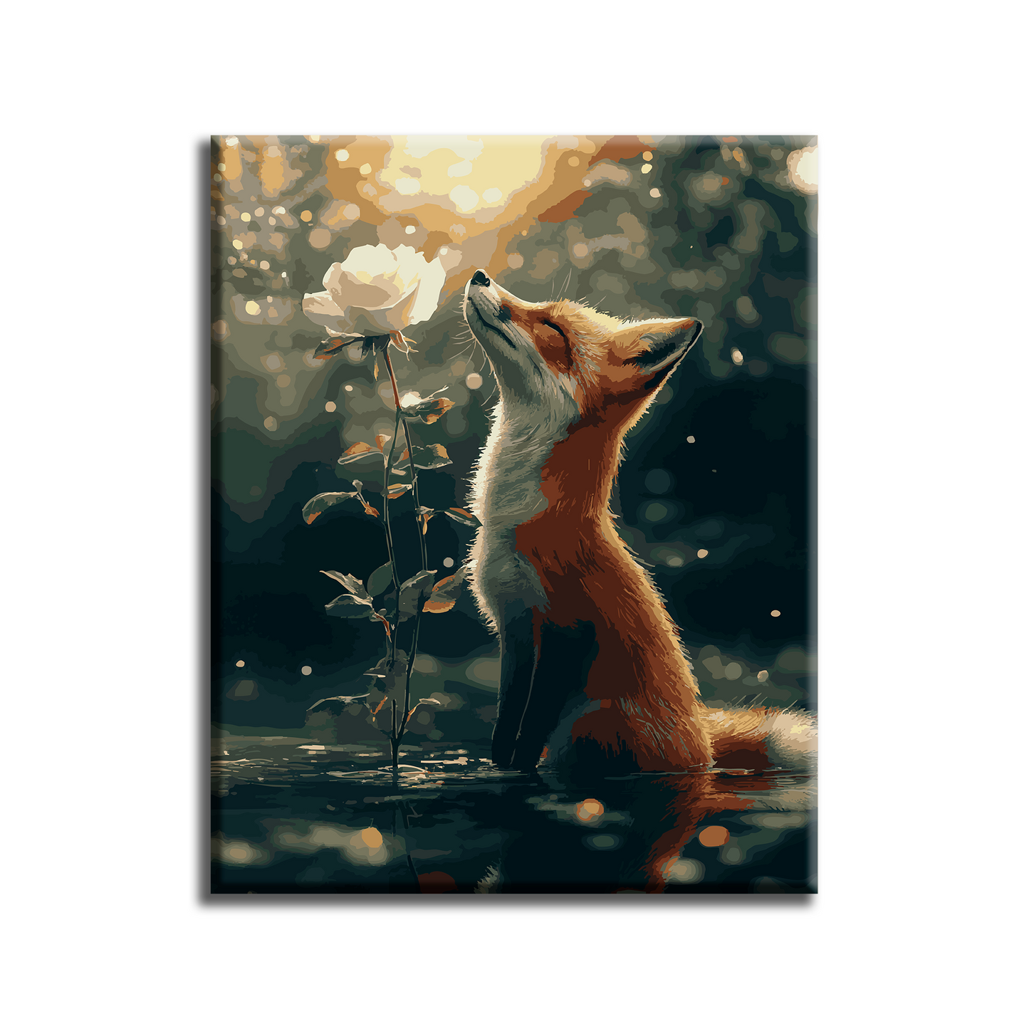 Fox and Flower. Paint by numbers kit. Premium quality KitArt