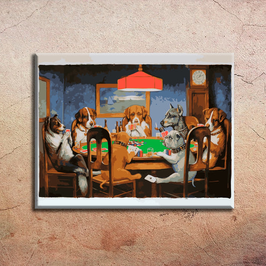 Dogs playing poker