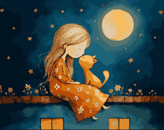 Girl and cat
