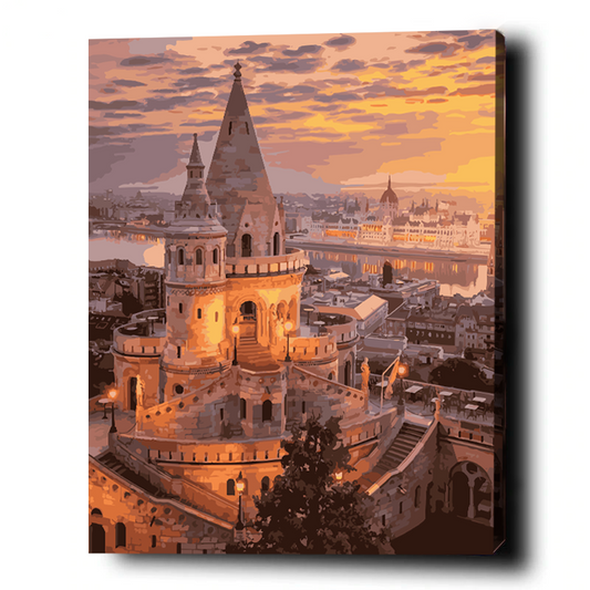 Budapest city. Paint by numbers kit. Premium quality KitArt