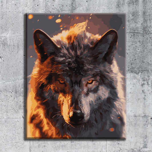 Wolf. Paint by numbers kit. Premium quality KitArt