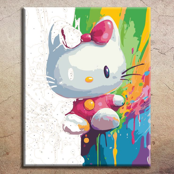 Cute Cat. Paint by numbers kit. Premium quality KitArt