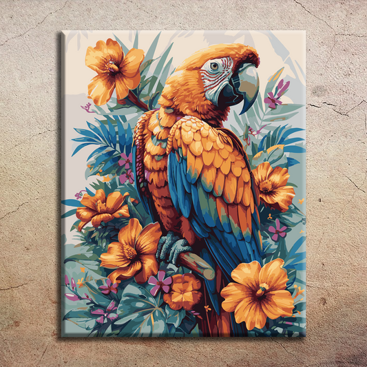 Parrot. Paint by numbers kit. Premium quality KitArt