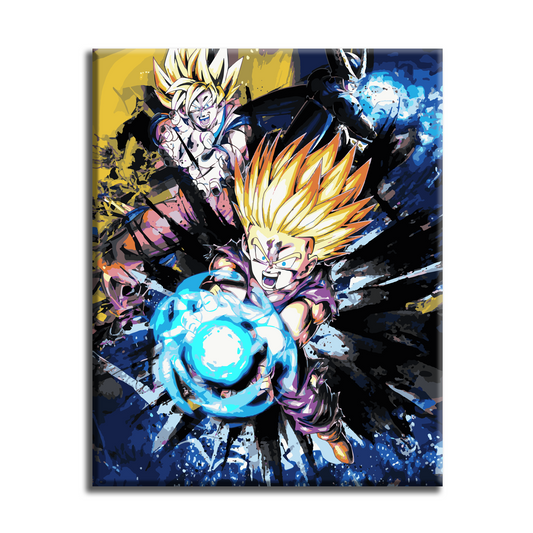 Gohan & Goku. Paint by numbers kit. Premium quality KitArt