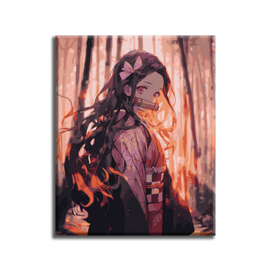 Nezuko. Paint by numbers kit. Premium quality KitArt