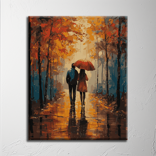 Autumn walk. Paint by numbers kit. Premium quality KitArt