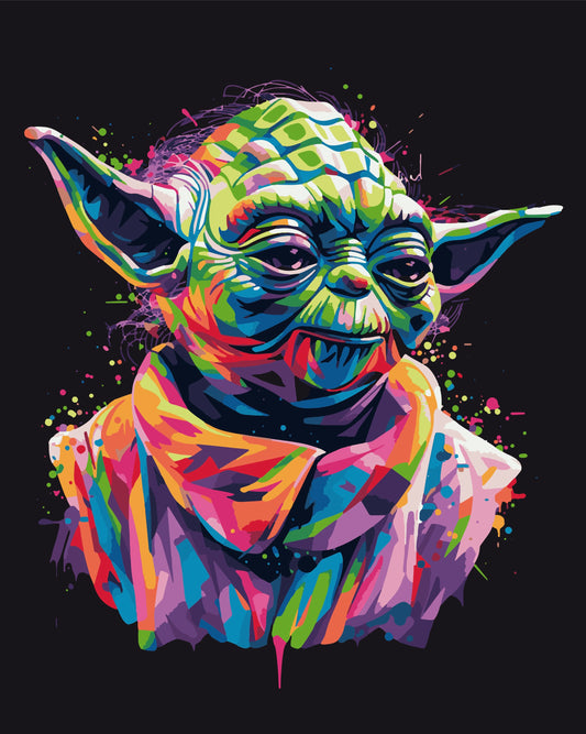 Pop Yoda. Paint by numbers kit. Premium quality KitArt