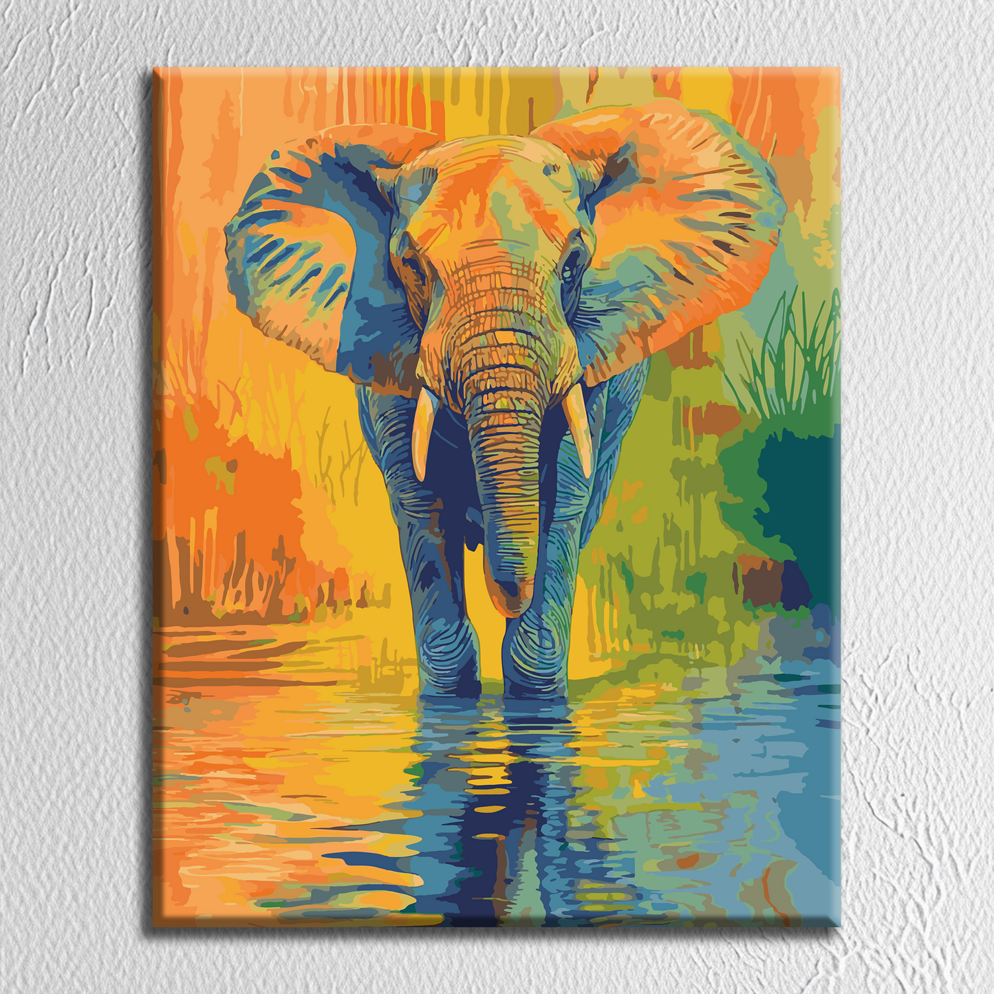 African Elephant. Paint by numbers kit. Premium quality KitArt