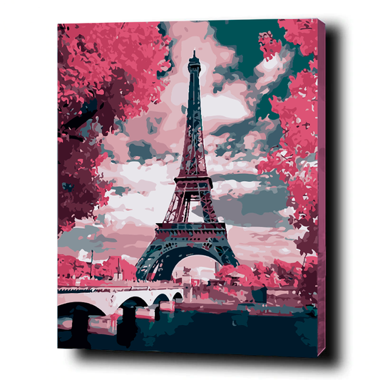 Pink Paris. Paint by numbers kit. Premium quality KitArt