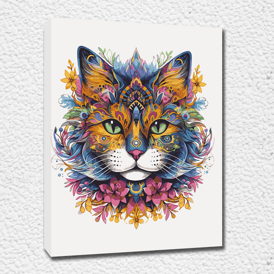 Cat's Mandala. Paint by numbers kit. Premium quality KitArt