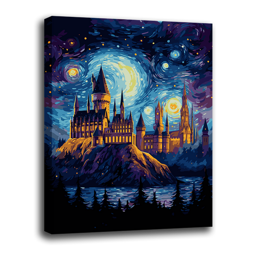 Starry Castle. Paint by numbers kit. Premium quality KitArt