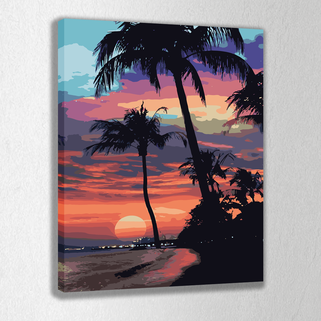 Sunset. Paint by numbers kit. Premium quality KitArt