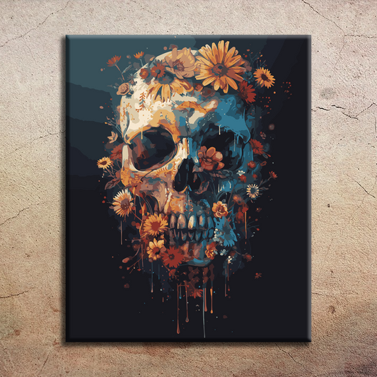 Floral Skull. Paint by numbers kit. Premium quality KitArt