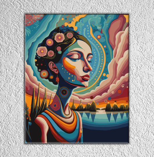 Abstract woman. Paint by numbers kit. Premium quality KitArt