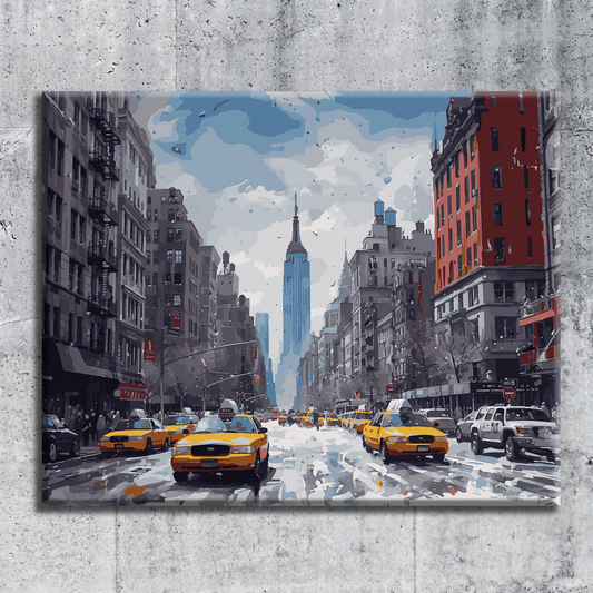 Winter in New York. Paint by numbers kit. Premium quality KitArt